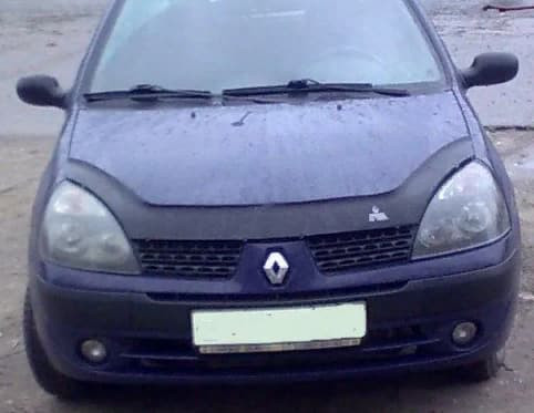 Дефлектор капота (мухобойка) Renault Clio Symbol с 2001-2008 г.в. (Рено Симбол) Вип Тюнинг